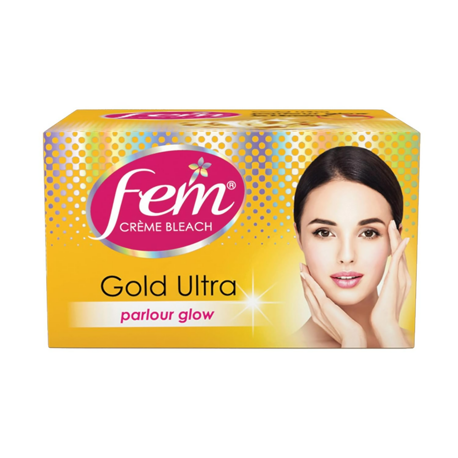 Fem Fairness Gold Ultra face cream in a jar, showing the luxurious packaging and creamy texture of the bleach product.