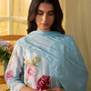 Dhiyona IE Women Printed Regular Linen Kurta with Trousers & With Dupatta