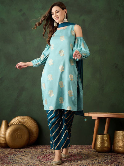 Indyancart SN Women's Printed Straight Kurta Set