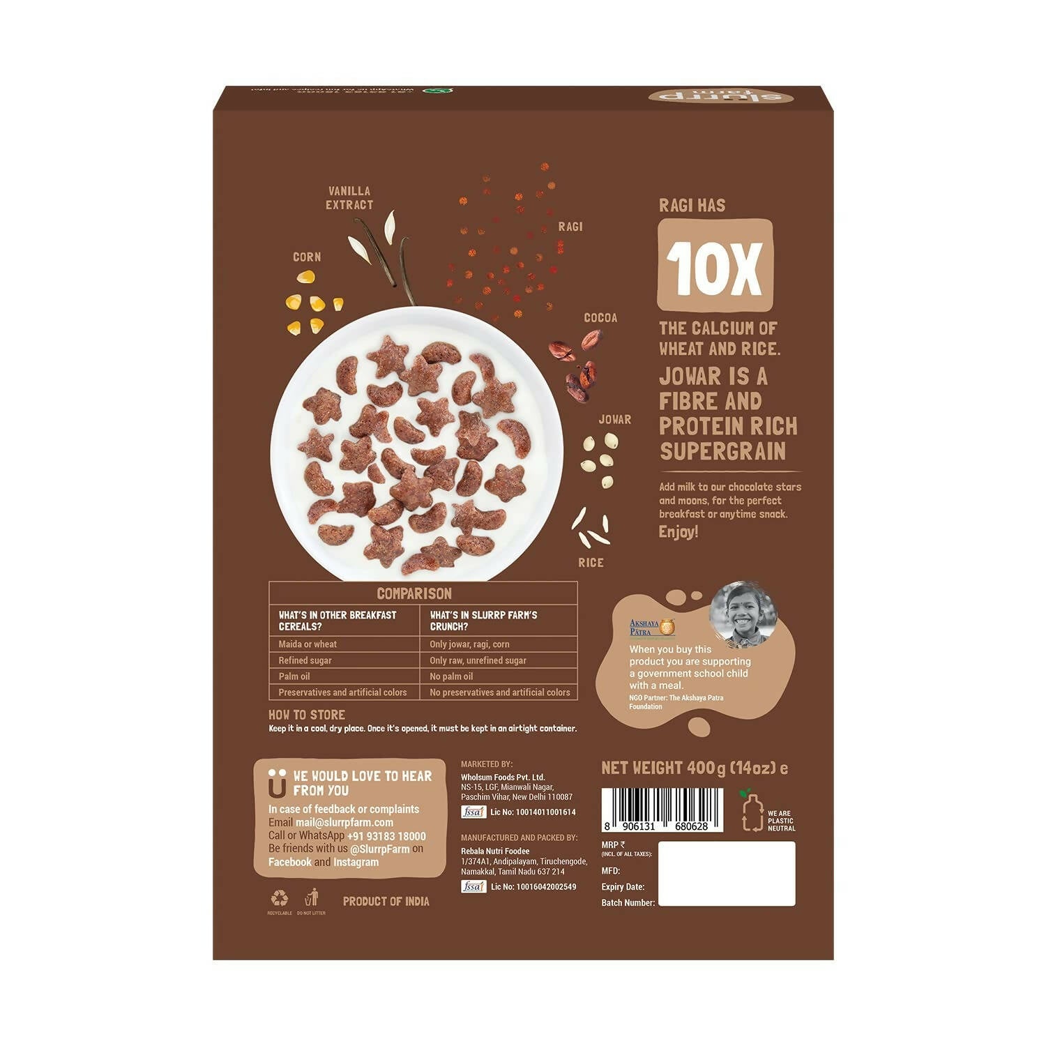 Slurrp Farm Choco Crunch Chocolate Cereal - Indyancart