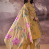 Dhiyona IE Floral Embroidered Regular Thread Work Pure Cotton Kurta With Trousers & Dupatta