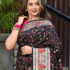 Dhiyona GR Women's Raaga Black Jamewar Kashmiri Soft Modal Silk Saree