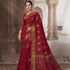 Dhiyona GR Women's Radhika Tomato Red Zari Woven Design Chanderi Cotton Saree
