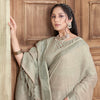 Dhiyona GR Women's Rangrez Spanish Grey Soft Linen Solid Woven Saree