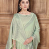 Dhiyona GR Women's Rangrez Raw Green Soft Linen Solid Woven Saree