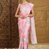 Women's Satin Silk Pink Embellished Designer Saree With Blouse Piece
