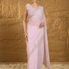 Women's Chiffon Mauve Embellished Designer Saree With Blouse Piece