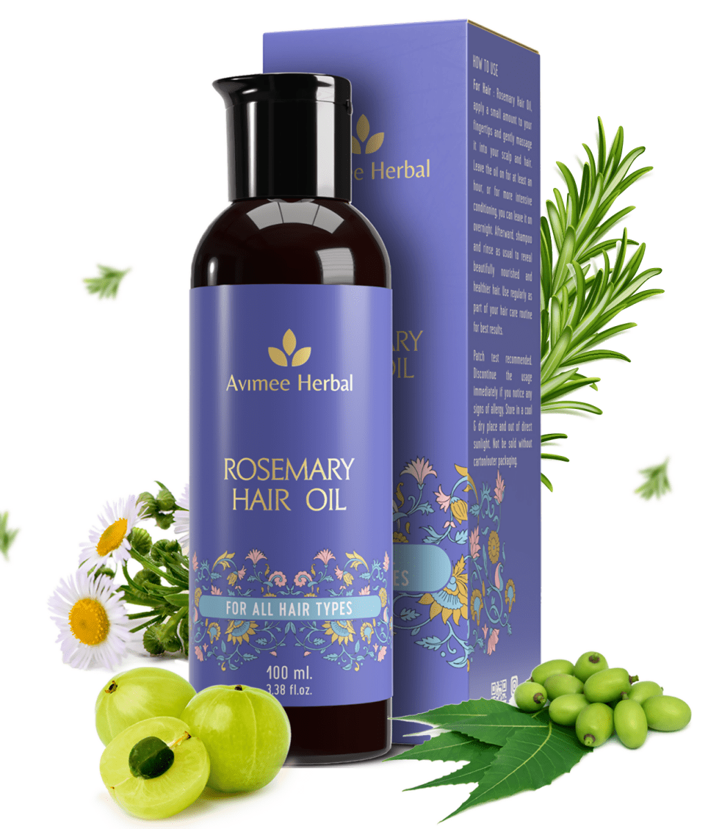 Avimee Herbal Rosemary Hair Care Routine Combo with rosemary water spray and rosemary hair oil for healthy hair.