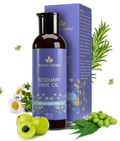 Avimee Herbal Rosemary Hair Care Routine Combo with rosemary water spray and rosemary hair oil for healthy hair.