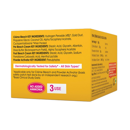 Fem Fairness Gold Ultra face cream with crème bleach in a jar, designed for skin brightening and whitening.