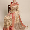 Dhiyona GR Women's Rewaa Bisque Beige Zari Woven Design Banarasi Pure Cotton Saree
