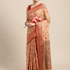 Dhiyona GR Women's Rewaa Tangerine Orange Zari Woven Design Banarasi Pure Cotton Saree
