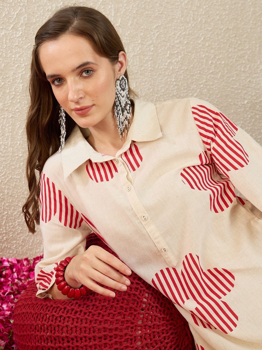 Floral Printed Pure Cotton A Line Kurta With Trousers