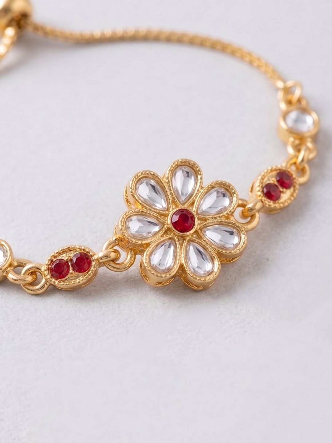 Anouk Set Of 2 Gold Toned Kundan Studded Bhaiya Bhabhi Rakhi