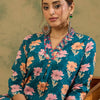 Indyancart IE Women Floral Printed Regular Pure Cotton Kurta with Trousers