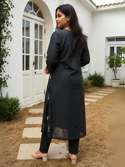Indyancart IE Floral Embroidered A-Line Co-Ords Set