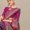 Dhiyona RV Women's Banarasi Silk With silver Zari weaving Saree  ( KVD1187 )