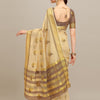 Dhiyona RV Women's Linen Cotton Silk Floral Zari Printed Work  Exclusive Saree ( KVD1203 )