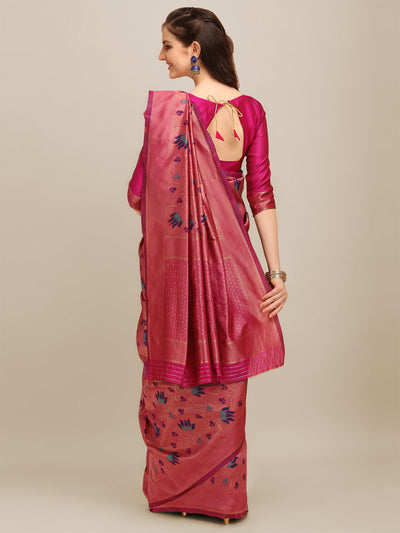 Indyancart RV Women's Banarasi Cotton Silk With Zari Weaving  Saree With Blouse  ( KVD1271 )