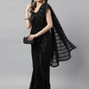Indyancart RV Women's Elegant Georgette Sequins Embroidered Saree with Banglori Silk Blouse ( KVD1672 )