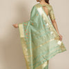 Dhiyona RV Women's Elegant Assam Cotton Silk Embroidered Saree with Temple Contrast Border  ( KVD1700 )