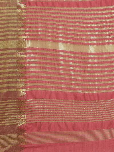Indyancart RV Women's Assam Silk With Golden Broad Border Saree  ( KVD1719 )
