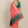 Arriva Fab  Women's Elegant Soft Cotton Silk Saree with Zari Weaving & Contrast Pallu With Blouse  ( KVD1855 )