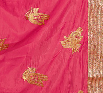 Indyancart RV Women's Trendy Embroidred Silk Saree with Unstitched Blouse ( KVD272 )