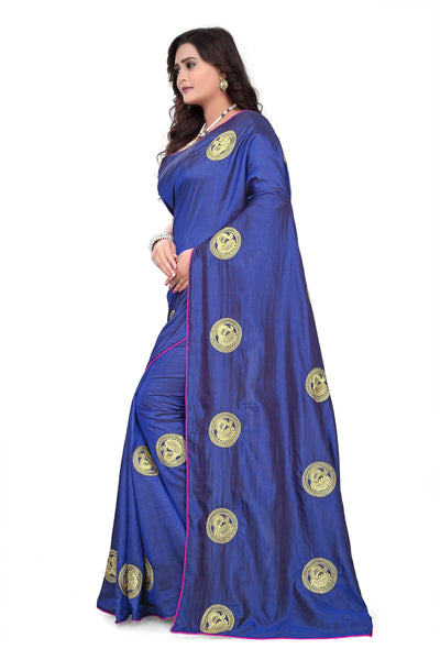 Indyancart RV Women's Elegant Sana Silk Zari Embroidered Saree with Banglori Silk Blouse ( KVD377 )