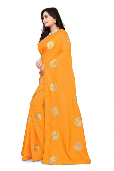 Indyancart RV Women's Elegant Sana Silk Zari Embroidered Saree with Banglori Silk Blouse ( KVD379 )