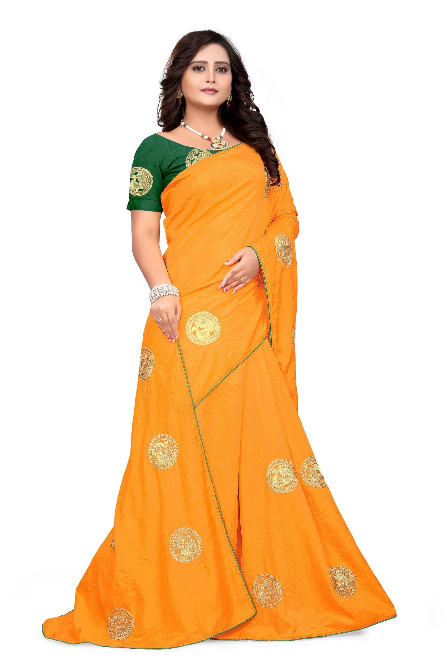 Dhiyona RV Women's Elegant Sana Silk Zari Embroidered Saree with Banglori Silk Blouse ( KVD379 )