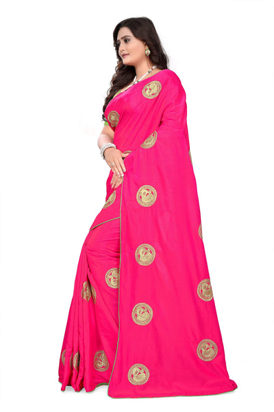 Indyancart RV Women's Elegant Sana Silk Zari Embroidered Saree with Banglori Silk Blouse ( KVD382 )