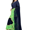Dhiyona RV Women's Plain Georgette Ruffle Saree with Banglory Silk Blouse ( KVD442 )