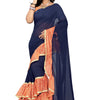 Dhiyona RV Women's Plain Georgette Ruffle Saree with Banglory Silk Blouse ( KVD445 )