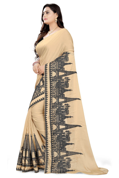 Indyancart RV Women's Rangoli Georgette With Embroidery Work Party Wear Saree (KVD5616)