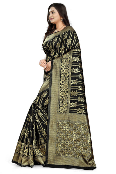 Indyancart RV Women's Jacquard Cotton Printed Saree with Unstitched Blouse ( KVD670 )