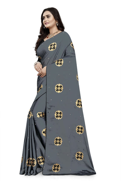 Indyancart RV Women's Rangoli With Embroidery and Pearl handwork Saree ( KVD753 )