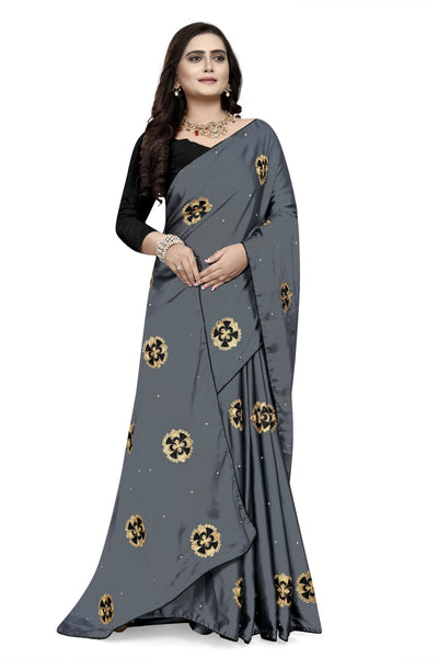 Indyancart RV Women's Rangoli With Embroidery and Pearl handwork Saree ( KVD753 )