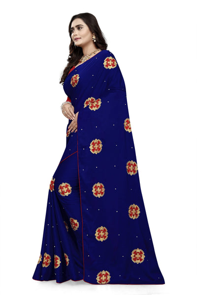 Indyancart RV Women's Rangoli With Embroidery and Pearl handwork Saree ( KVD754 )