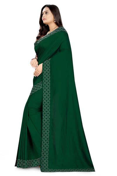 Indyancart RV Women's Vichitra With  Stone work Saree ( KVD851 )