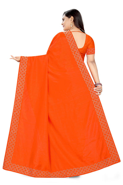 Indyancart RV Women's Vichitra With  Stone work Saree ( KVD854 )