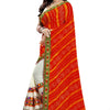 Dhiyona RV Women's Half And Half Bandhani Pallu With Kutchi Embroidered Saree ( KVD933 )