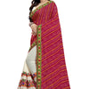 Dhiyona RV Women's Half And Half Bandhani Pallu With Kutchi Embroidered Saree ( KVD934 )