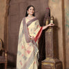 Dhiyona GR Women's Riwaz Cosmic Latte Beige Soft Linen Woven Saree
