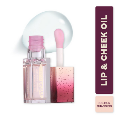 Typsy Beauty Shade Shifter Lip & Cheek Oil in pH Enomenal 01, a glossy lip gloss with a shifter color effect.