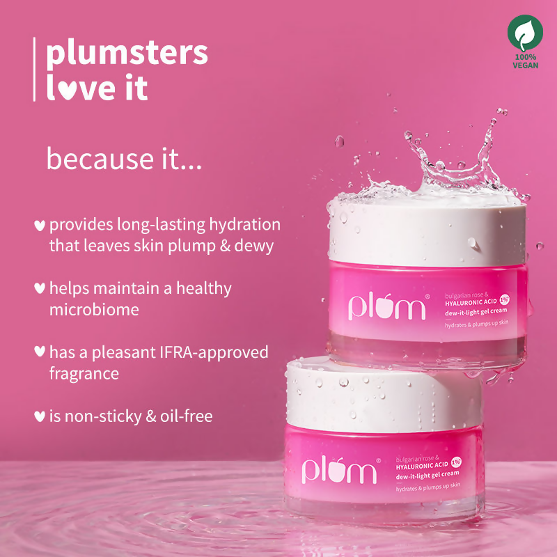 Plum Bulgarian Rose And 1% Hyaluronic Acid Dew-It-Light Gel Cream