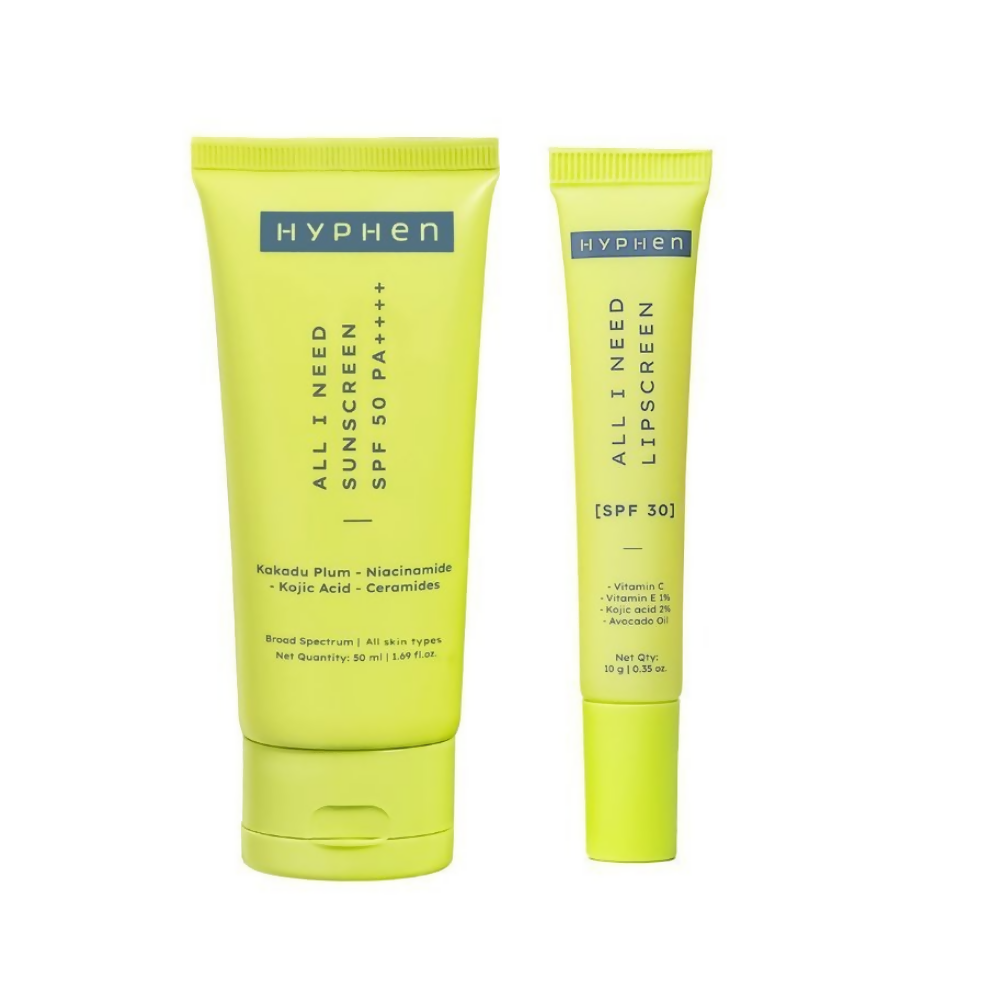Hyphen by Kriti Sanon All I Need Sunscreen and Lipscreen lip balm tube with SPF, moisturizing and protective skincare product