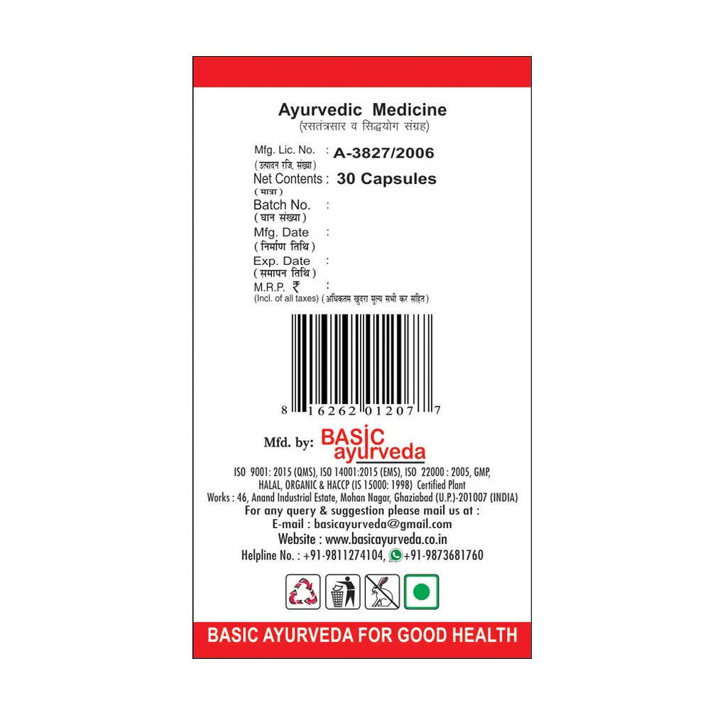 Basic Ayurveda Shodhita Sj Capsules - Limited Time Offer