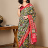 Women's Bhagalpuri Silk Red Printed Ready to Wear With Blouse Piece