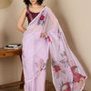 Women's Organza Magenta Digital Print Ready to Wear With Blouse Piece